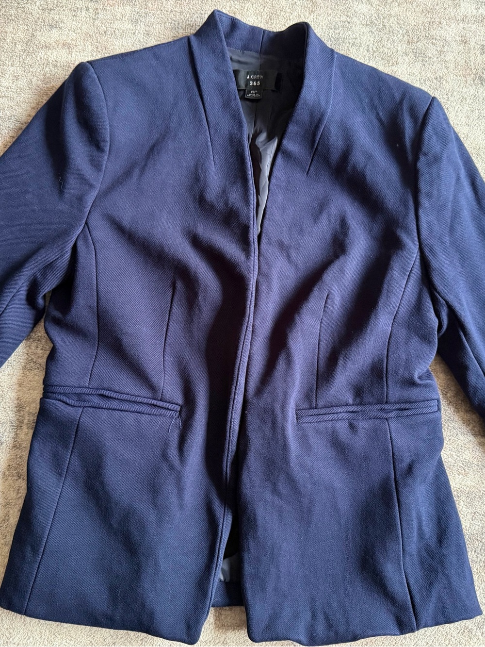 J. Crew Navy Open-Front Tailored Blazer